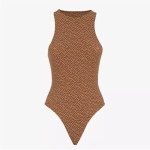 Skims x Fendi Tan Monogram Bodysuit